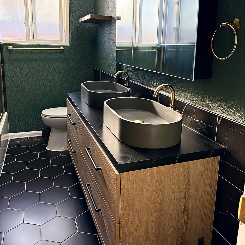 Modern bathroom remodeling in Westminster, Colorado by Mannis Home Enhancement.